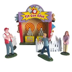 Lemax Village Collection Tin Can Alley Carnival Game Figurines Set 34626A